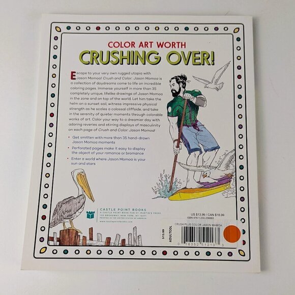 NEW Crush and Color Jason Momoa Coloring Book - Picture 2 of 4
